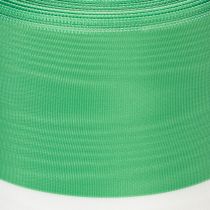 Artículo Cinta de moiré para coronas, 125 mm x 25 m, en verde y blanco, cinta tejida en tafetán, cinta nacional, cinta decorativa.