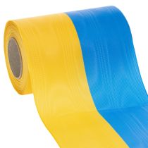 Artículo Cintas de moiré para coronas de 150 mm en azul y amarillo: cinta decorativa y de luto de primera calidad, para celebraciones, cinta para lazos.