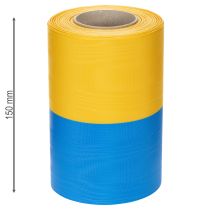 Artículo Cintas de moiré para coronas de 150 mm en azul y amarillo: cinta decorativa y de luto de primera calidad, para celebraciones, cinta para lazos.