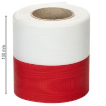 Artículo Cintas de corona moiré blancas y rojas de 100 mm