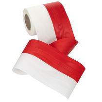Artículo Cinta de muaré blanca y roja para corona, 125 mm - cinta de luto, cinta decorativa, cinta de lazo, cinta festiva, rollo de 25 m