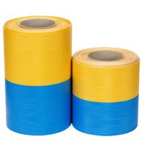 Artículo Cintas de moiré azules y amarillas para coronas, varios anchos, 25 m