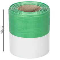 Artículo Cinta de muaré verde y blanca para corona, 100 mm x 25 m - cinta nacional, ribete de tafetán, cinta de lazo, cinta decorativa