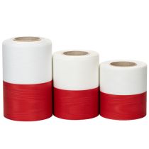 Artículo Cintas de moiré blancas y rojas para coronas, varios anchos, 25 m
