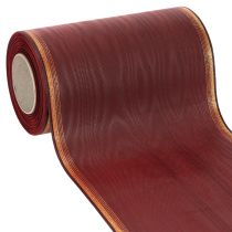 Artículo Cinta decorativa de color burdeos con borde dorado, 175 mm.