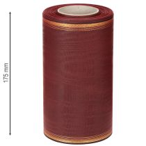 Artículo Cinta decorativa de color burdeos con borde dorado, 175 mm.