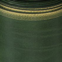 Artículo Cinta de moiré para coronas, 150 mm, verde oscuro con borde de perlas doradas, tejido de tafetán, rollo de 25 m para decoración y diseño.