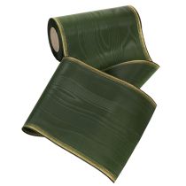 Artículo Cinta decorativa de moiré para coronas, 200 mm, verde oscuro con borde perlado y tejido de tafetán. Cinta decorativa para celebraciones y arreglos florales funerarios, 25 m.
