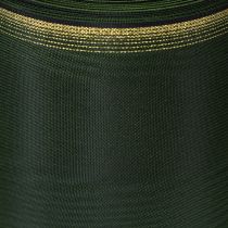 Artículo Cinta decorativa de moiré para coronas, 200 mm, verde oscuro con borde perlado y tejido de tafetán. Cinta decorativa para celebraciones y arreglos florales funerarios, 25 m.