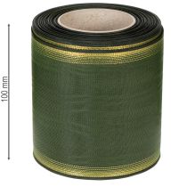 Artículo Cinta para corona moiré verde oscuro 100 mm cinta decorativa de tafetán