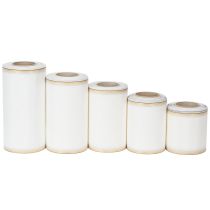 Artículo Cinta de moiré blanca para coronas con borde de perlas doradas, cinta para arreglos florales funerarios, impermeable y ecológica.