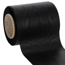 Artículo Cinta de corona negra de 100 mm y 25 m: cinta de luto, cinta de lazo, cinta decorativa, suministros de floristería