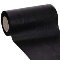 Artículo Cinta de corona negra de 200 mm y 25 m para floristería funeraria, resistente a la intemperie e imprimible.