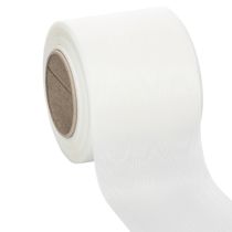 Artículo Cinta blanca para coronas, de alta calidad, 75 mm x 25 m: cinta decorativa para floristería y servicios funerarios, ideal para impresión.