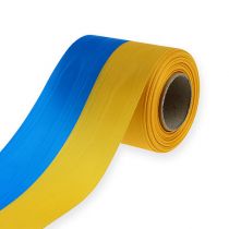 Artículo Cinta de corona Moiré Azul-Amarillo 100 mm