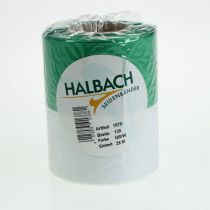 Artículo Cinta de muaré para corona de 125 mm x 25 m en verde y blanco, cinta tejida en tafetán, cinta nacional, cinta decorativa