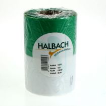 Artículo Cinta de muaré verde-blanca de 150 mm, cinta decorativa, cinta de lazo, calidad tafetán 25 m