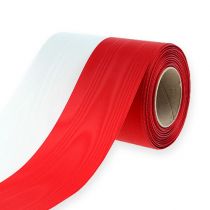 Guirnalda de cintas moiré blanco-rojo 125 mm