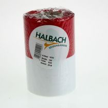 Artículo Cinta de corona de muaré, cinta de luto blanco-rojo, cinta decorativa de 150 mm, cinta conmemorativa de luto flor, tafetán de acetato de 25 m