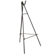 Artículo Portacoronas de pie con gancho, caballete de metal negro, altura 56 cm.