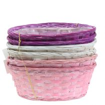 Artículo Cesta para patatas redonda violeta/blanco/rosa Ø25cm 6 uds.