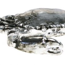 Artículo Cangrejo decorativo, plata antigua, 12 cm