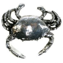 Artículo Cangrejo decorativo, plata antigua, 12 cm