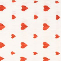 Artículo Papel crepé con corazones Crepe de floristería Día de la Madre rojo, blanco 50 × 250cm