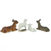 Artículo Belén figuras animales para belén navideño set 6-11cm 4 piezas