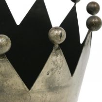 Artículo Deco corona aspecto envejecido mesa de metal gris decoración Ø15cm H15cm
