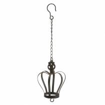 Artículo Corona de metal para colgar con gancho marrón oxidado Ø11cm H17cm