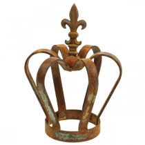 Artículo Corona decorativa vintage pátina decoración de metal Ø20cm H28cm