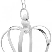 Artículo Corona decorativa para colgar shabby chic blanco Al. 20 cm