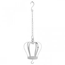 Artículo Corona decorativa para colgar shabby chic blanco Al. 20 cm