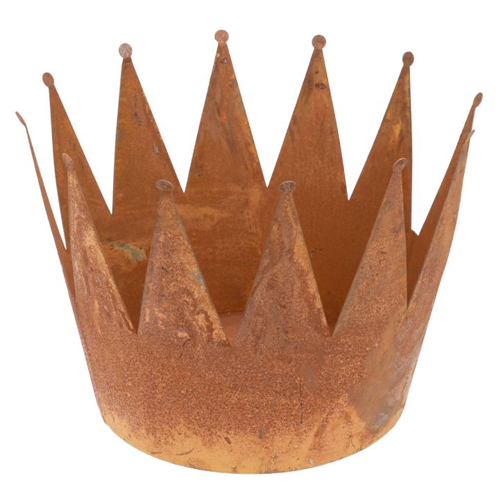 Macetero óxido cuenco decorativo metal corona decorativa vintage Ø30cm
