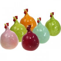 Pollo Decorativo Cerámica, Pollo Divertido Decoración Pascua H10.5cm Surtido 6pcs