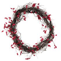Artículo Corona artificial de rosa mosqueta decorativa de otoño roja Ø50cm