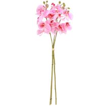 Artículo Orquídeas artificiales rosas, flores artificiales como las reales, 56 cm, 3 unidades