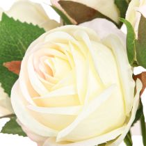Artículo Ramo de rosas artificiales, flores artificiales, color crema, 36 cm, 12 unidades