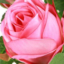 Artículo Rosas artificiales en ramo Flores artificiales rosa 36 cm 12 piezas
