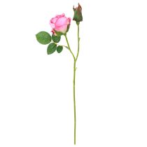Artículo Rosas artificiales en ramo Flores artificiales rosa 36 cm 12 piezas