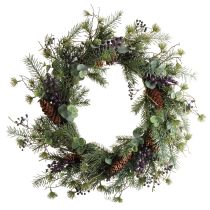 Artículo Corona de Adviento artificial decorativa con bayas moradas Ø45cm