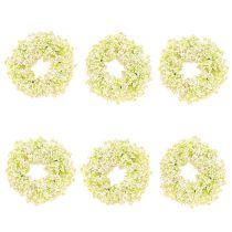 Artículo Corona de flores artificiales mini decoración de mesa blanco rosa Ø12cm 6 piezas