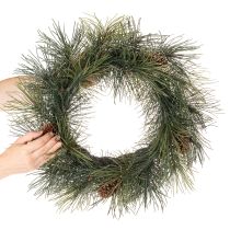 Artículo Corona de ramas de pino artificiales con piñas de 60 cm