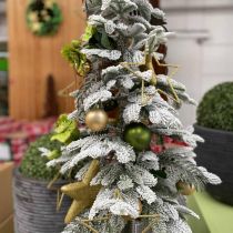 Árbol de Navidad artificial delgado decoración de invierno nevada Al. 180 cm