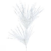 Rama de pino artificial rama decorativa brillo blanco L80cm