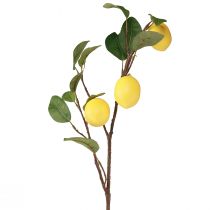 Artículo Rama decorativa de limón artificial con 3 limones amarillos 65cm