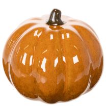 Artículo Calabaza de cerámica con luz LED, decoración pequeña de Halloween de 10 cm.
