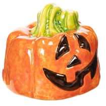 Artículo Figura decorativa de calabaza de cerámica para otoño y Halloween, 8 cm.