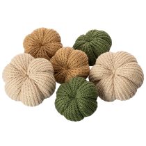 Artículo Calabazas decorativas de punto, decoración otoñal, 10 cm, 6 unidades